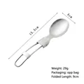 Portable stainless steel folding spoon with size dimensions and silver metallic finish - Folding Spoon