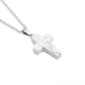 Minimalist stainless steel chain necklace with cross pendant featuring white marble stone texture - White Howlite Cross