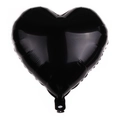 18 inch black heart shaped foil balloon with metallic finish for party decoration - Black