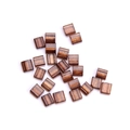Bronze glass Tila beads with brown stripes for DIY jewelry making and beadwork - Transparent Brown (Large)