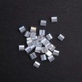 Transparent silver-lined square glass Tila beads with vertical texture for DIY jewelry - Silver Lined Transparent (Large)