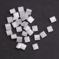 Translucent white Tila beads with vertical stripes and double holes for DIY jewelry - Striped White (Large)