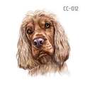 Cartoon cocker spaniel waterproof tattoo sticker for kids skin decoration, style CC-012 - Cocker Spaniel Illustration (CC-012)
