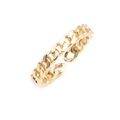 Minimalistischer vergoldeter Ring mit unregelmäßiger Kette und verstellbarem Design - Kubanischer Kettenglied Stil (CR0088)