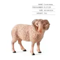 Realistisch schaap dierfiguur model voor kinderen, maat 9x2,8x6,5cm, gewicht 70g - Kromhoornschaap (PL127-225)