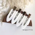 Set of 4 white seamless duckbill hair clips for makeup styling, 5.7x1.7 cm - DS0538 White 4pcs Set