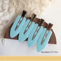 Set of 4 light blue seamless hair clips for makeup styling and fringe fixing - DS0725 Light Blue 4pcs Set