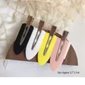 Set of 4 colorful seamless creaseless hair clips in black white yellow and pink colors - DS0512 Black White Yellow Pink 4pcs Set