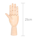 Poseable 25cm wooden hand mannequin for sketching with flexible movable joints - 10 Inch Female Left Hand (25cm)