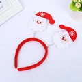Christmas headband with two spring-mounted Santa Claus figures on a red felt band - Santa Claus
