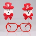 Red Christmas glasses frame with spring-mounted plush polar bears and red bows - Bear Style