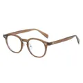 Monture de lunettes ronde rétro en TR90 de couleur thé transparent, modèle TR81183 - Thé Transparent
