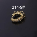Pendiente dorado con circonitas blancas y dijes de remaches en estilo industrial punk - Estilo de Circonita de Doble Fila (9#)