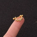U-shaped stainless steel ear cuff with screw ball and sparkling zircon on fingertip - Gold Cross