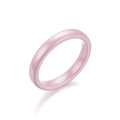 Minimalist 3mm pink ceramic domed ring featuring a polished smooth and glossy finish - Size 5 / Pink