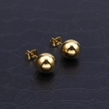 Gepolijste 18k goud vergulde roestvrijstalen kogel oorbellen met glanzende afwerking - Massieve Ronde Bal Stijl (KLJ582-Z) / 10mm