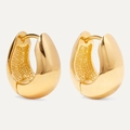 Massive goldene Tropfenohrringe mit Hochglanz-Finish und minimalistischem Design - Gold