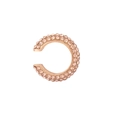 Detail of rose gold C-shaped ear cuff with three rows of shimmering champagne crystals - Single Piece / Champagne