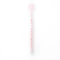Pink cherry blossom glass stirrer with sparkling glitter inside for coffee and juice - Star Drill Sakura Long Single