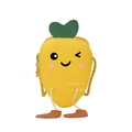 Mini borsa a tracolla per bambini a forma di carota in pelle PU gialla con foglie - Giallo