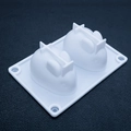 Stampo in silicone bianco a 2 cavità a forma di coniglio per gelatina e torte di riso - Stampo per Coniglio a 2 Cavità a Specchio (Bianco)