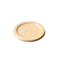 Round light wood coaster with natural grain and waterproof water droplets on surface - Beech Wood Varnish Coaster 9cm