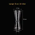 Medidor doble grande 20-40ml de resina transparente con escalas cc y oz - Grande 20-40ml