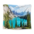 Bohemian wall tapestry featuring high-definition mountain and lake nature landscape - Snowy Mountain Lake (GT110047) / 73X95CM/Brushed Fabric