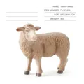 Realistisch merino schaap beeldje, wit diermodel voor decoratie, formaat 8,5x2,8x6,5cm - Merinoschaap (PL127-256)