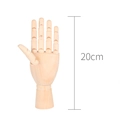 Artistic 20cm wooden hand model with flexible joints in natural wood finish - 8 Inch Small Left Hand (20cm)