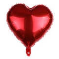 Polished heart-shaped red foil balloon for wedding and party decorations on white background - Red