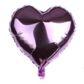 18-inch heart-shaped purple aluminum foil balloon with metallic finish for party decor - Holographic Purple