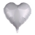 Single 18-inch silver heart foil balloon with self-sealing valve for party decoration - White
