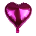 Single 18-inch magenta heart-shaped metallic foil balloon for wedding party decoration - Rose Red