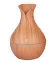 Ultrasonic wood grain aroma diffuser with flower petal top and light wood finish - USB Powered / Light Wood Grain