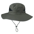 Cappello da sole verde oliva con rete traspirante e cordino antivento su fondo bianco - Taglia unica / Verde Militare
