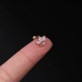 20G rose gold butterfly cartilage stud earring with white marquise zircons - Small Butterfly Style (319-3#R)