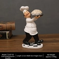 Kochfigur mit Ramen-Teller, Vintage-Harz-Tischdeko, Modell 7124T-02 23cm Höhe - Nudel-Koch