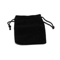 Detail of a soft black velvet drawstring pouch for secure jewelry storage and packaging - Solid Black Velvet (7*9B)