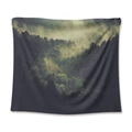 Deep green forest landscape tapestry with mist for wall hanging home decoration - Forest Morning Mist / 73X95CM (Cross-border Brushed)