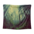 Deep forest mist landscape tapestry wall hanging with sunbeams and dark green foliage - Deep Forest Mist / 73X95CM (Cross-border Brushed)