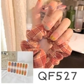 Makro-Detail wasserfester Pfirsich-Punkt-Nagelaufkleber mit glänzendem Jelly-Finish - Farbblock Ingwer Braun Stil (QF527)