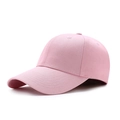 Adjustable pink cotton canvas baseball cap for sun protection in a minimalist solid style - Adult Adjustable / Pink