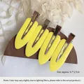 Seamless yellow creaseless hair clips set of 4 for makeup and styling 5.7x1.7cm - DS0518 Yellow 4pcs Set