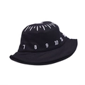 Chapeau bob noir minimaliste pour enfants avec broderie de chiffres blancs design - Convient aux 4-8 ans / Noir