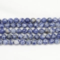 Perle rotonde in pietra naturale Blue Spot per bracciali e collane fai da te - 4mm (Circa 92 pezzi/filo)