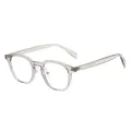 Retro TR90 round glasses frames in transparent light gray with high-quality hinges - Transparent Light Grey Frame