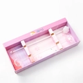 Set di agitatori in vetro a zampa di gatto rosa e bianco in confezione regalo - Stile Zampa di Gatto (Bastoncino Bianco + Cucchiaio Rosa)