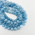 Natural aquamarine crystal round beads for DIY jewelry making in multiple sizes - 6mm / Aquamarine
