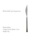 Vintage matte 304 stainless steel dinner knife 22.7cm length with rustic finish - Dinner Knife